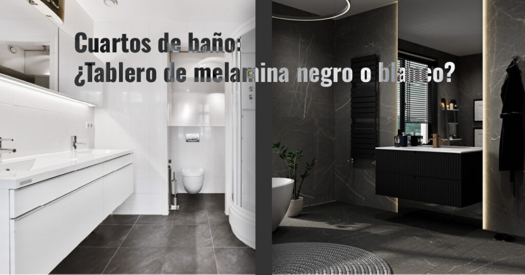 2 CUARTOS DE BAÑOS UNO CON MUEBLES DE MELAMINA BLANCO Y OTRO CON TABLERO DE MELAMINA NEGRO