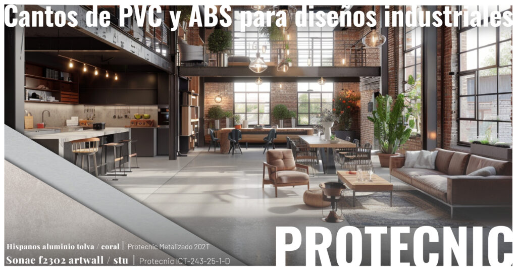 casa con decoración industrial y muebles con los diseños Sonae f2302 artwall Hispanos aluminio tolva