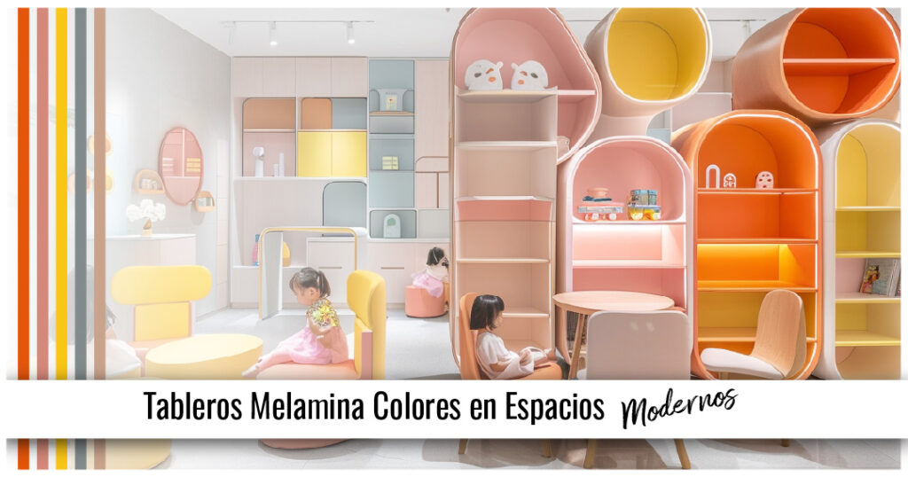 Tableros melamina colores en mobiliario infantil moderno con diseño creativo y espacios funcionales