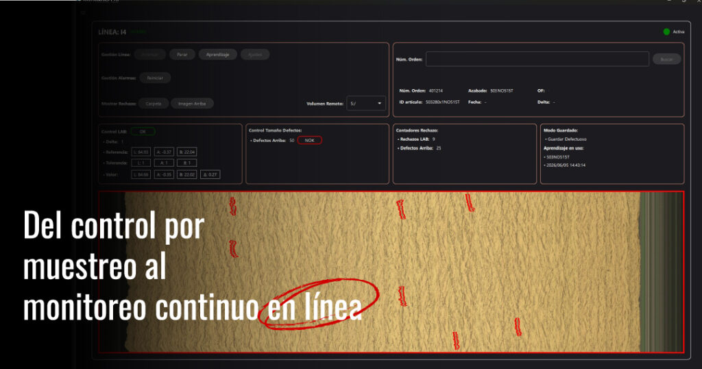 Monitoreo continuo en línea para detectar defectos durante el proceso productivo