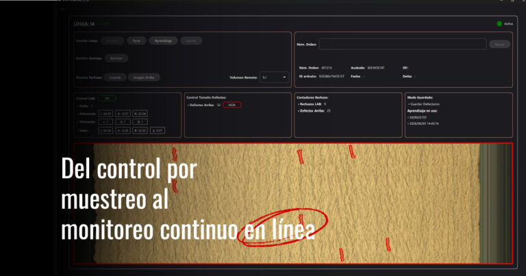 Monitoreo continuo en línea para detectar defectos durante el proceso productivo